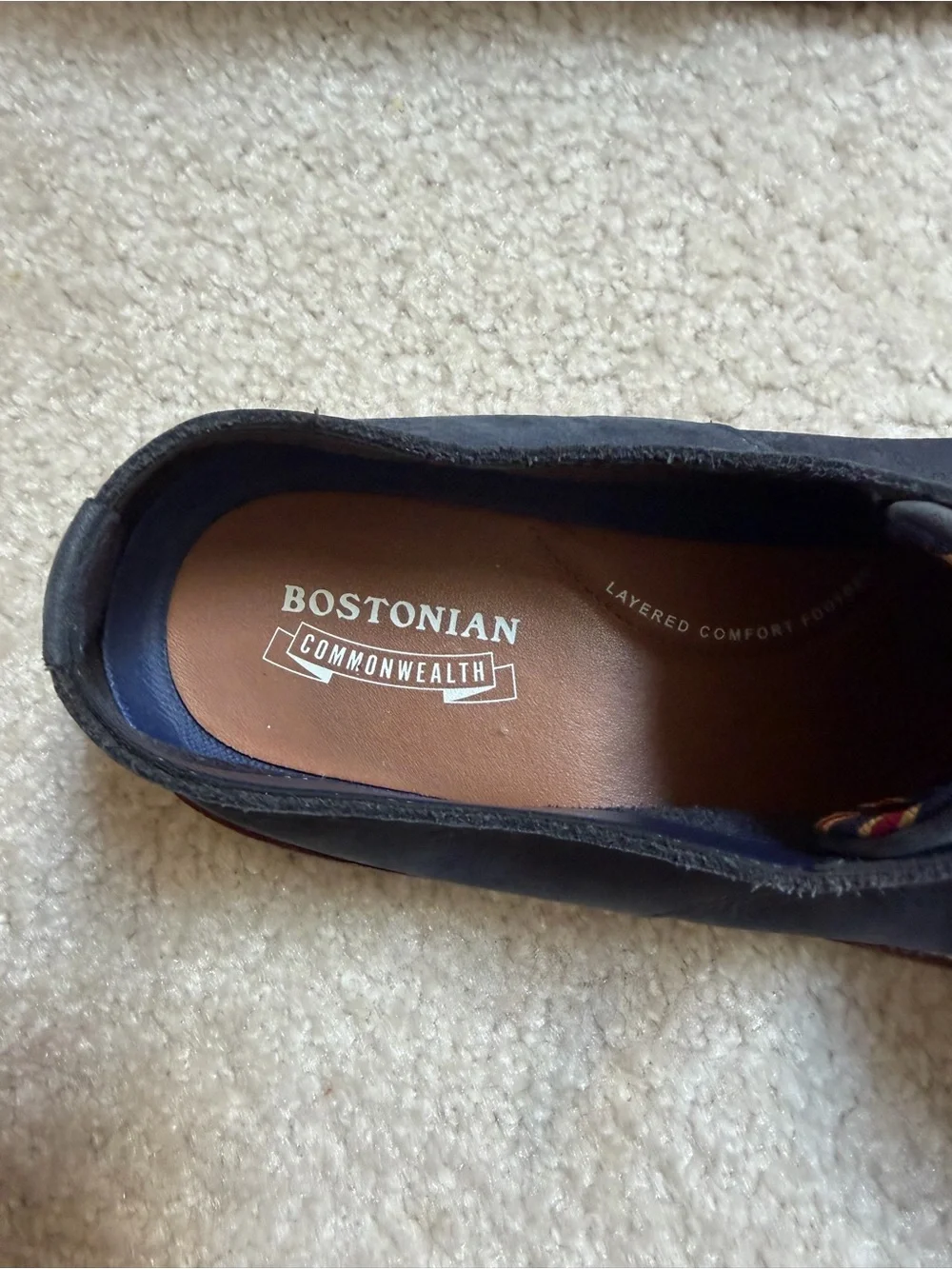 Bostonian Men's Navy Suede Derby Shoes - Classic Lace-Up